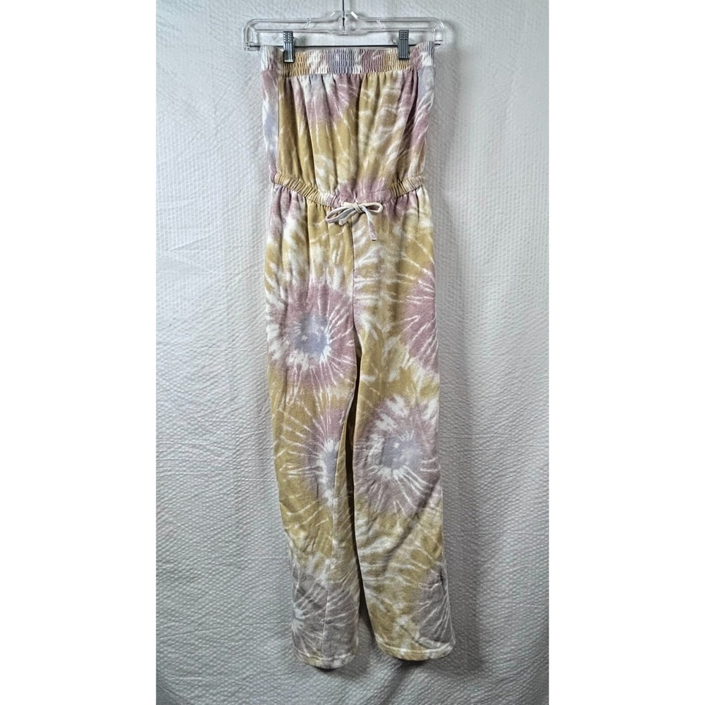 Hippie Rose Women XS Tie Dye Multicolored Jumpsuit Romper Halter Pockets